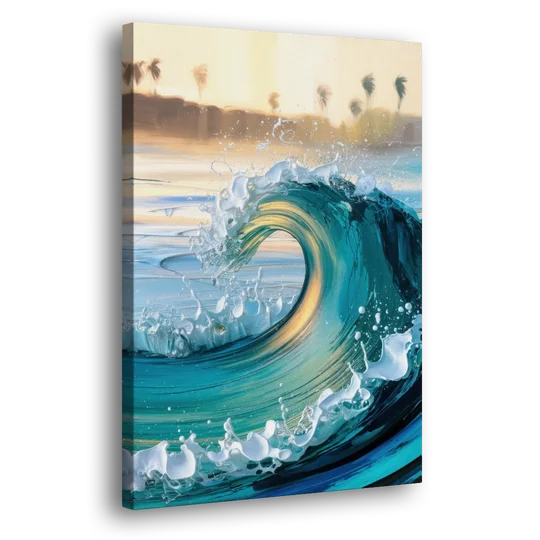 San Diego Ocean Waves - Canvas Wall Art - Side