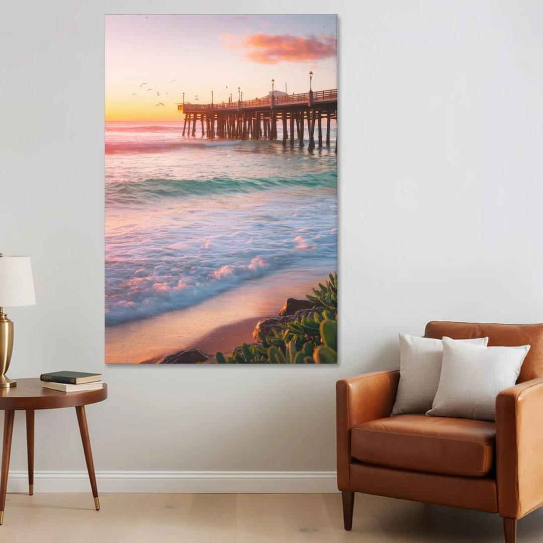 San Diego Pacific Beach Vibes - Canvas Wall Art - Sofa - 40x60