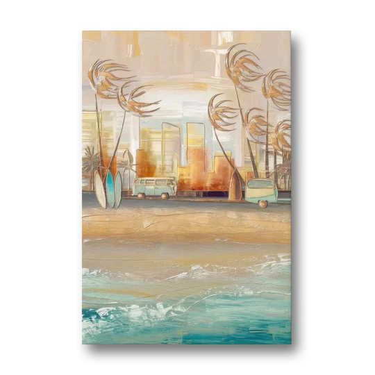 San Diego Pacific Beach Vibes Surf - Canvas Wall Art - Front