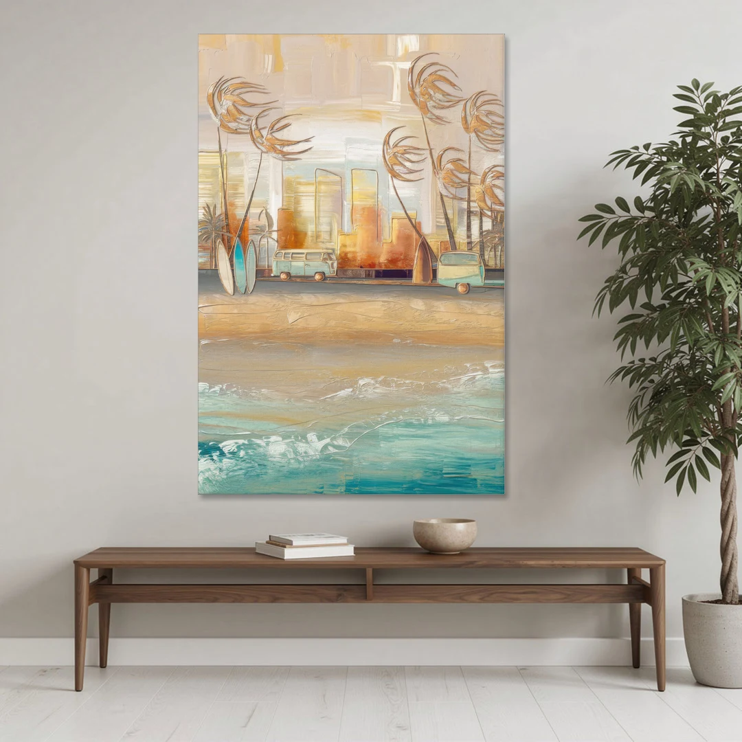 San Diego Pacific Beach Vibes Surf - Canvas Wall Art - Coffee Table - 40x60