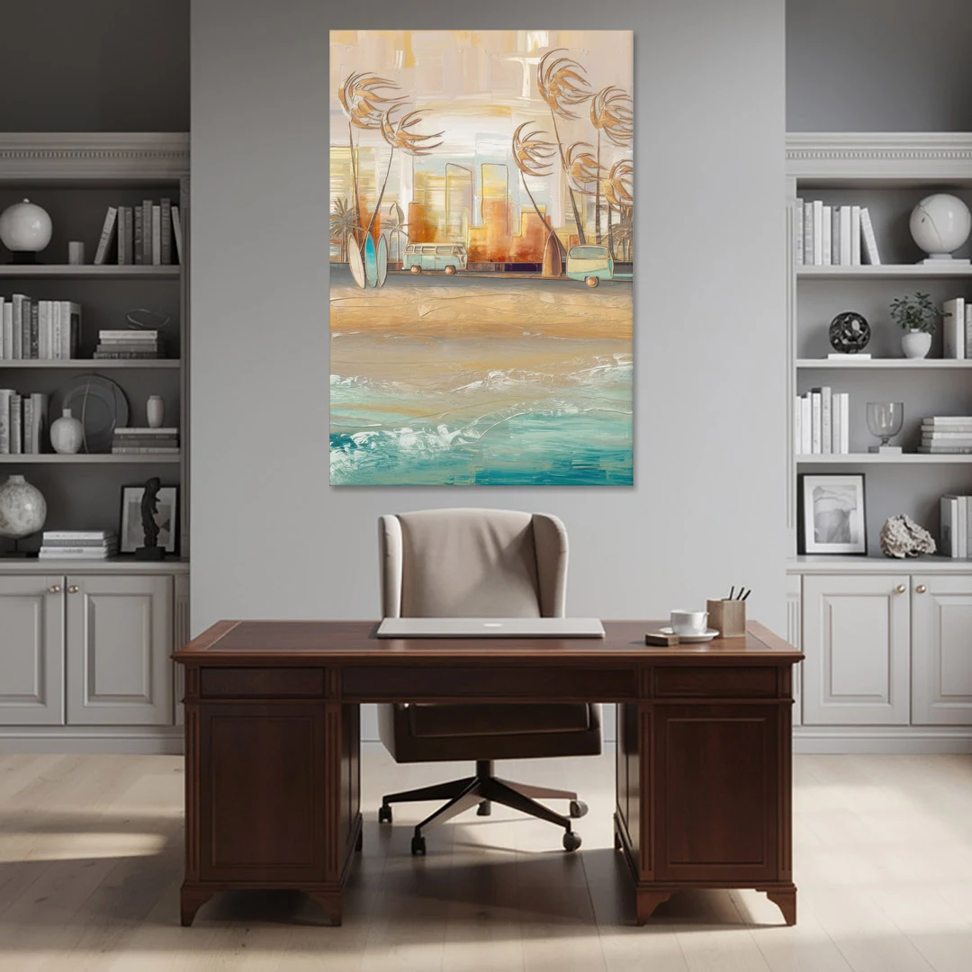 San Diego Pacific Beach Vibes Surf - Canvas Wall Art - Office - 40x60