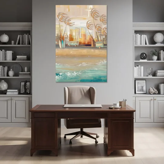 San Diego Pacific Beach Vibes Surf - Canvas Wall Art - Office - 40x60