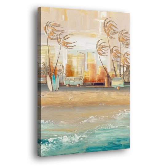 San Diego Pacific Beach Vibes Surf - Canvas Wall Art - Side