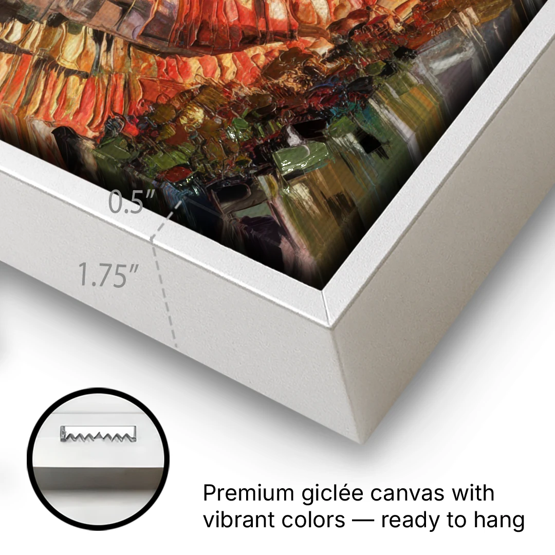 San Diego Sunset Cliffs - White Framed Canvas Wall Art - Gallery Wrap Corner