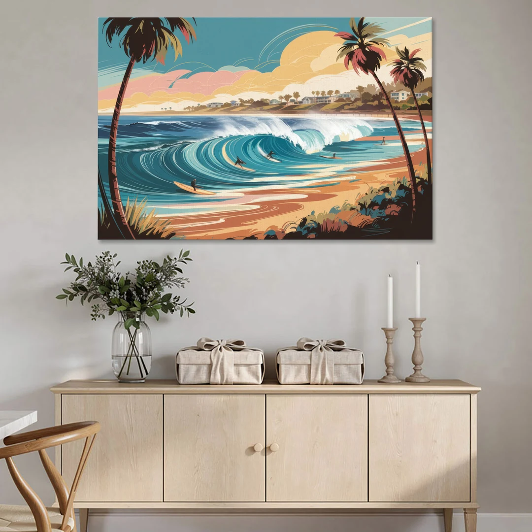 San Diego Surf Culture - Canvas Wall Art - Coffee Table - 60x40