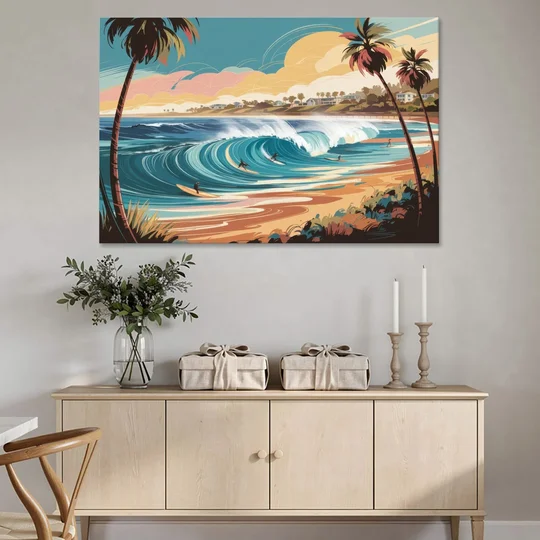 San Diego Surf Culture - Canvas Wall Art - Coffee Table - 60x40