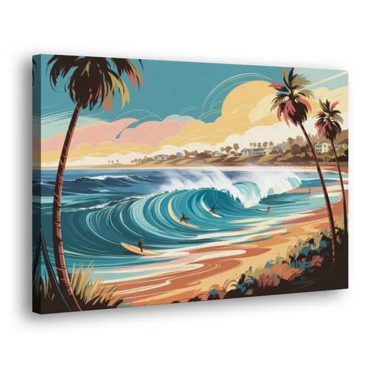 San Diego Surf Culture - Canvas Wall Art - Side