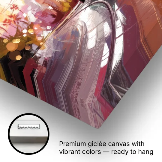 San Diego Trolley At Sunset - Canvas Wall Art - Gallery Wrap Corner