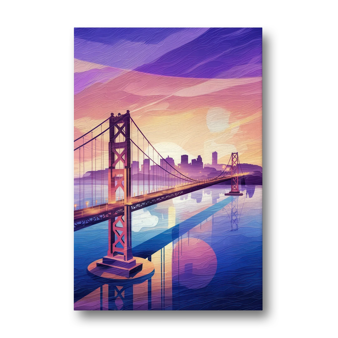 San Francisco Bay Bridge Panorama - Canvas Wall Art - Front