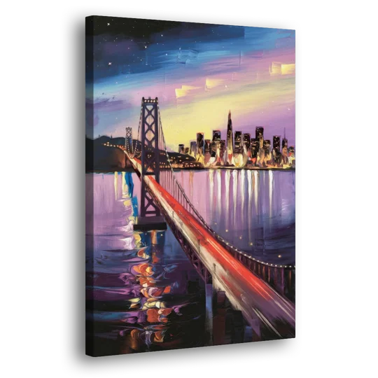 San Francisco City and Bay - Canvas Wall Art - Side