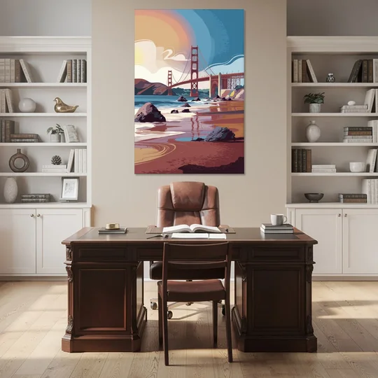 San Francisco Coastal Beauty - Canvas Wall Art - Office - 40x60