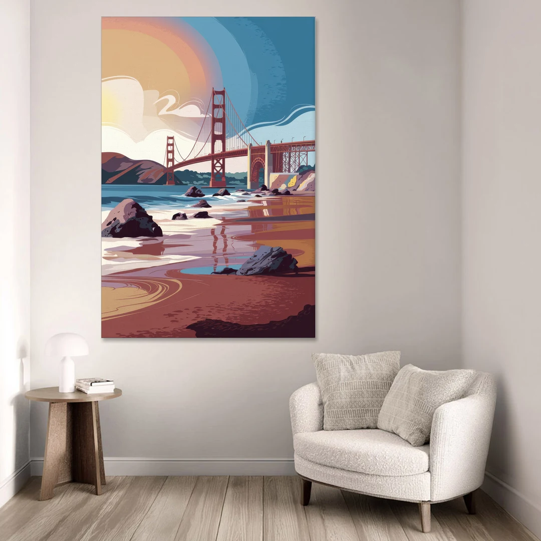 San Francisco Coastal Beauty - Canvas Wall Art - Sofa - 40x60