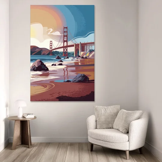 San Francisco Coastal Beauty - Canvas Wall Art - Sofa - 40x60