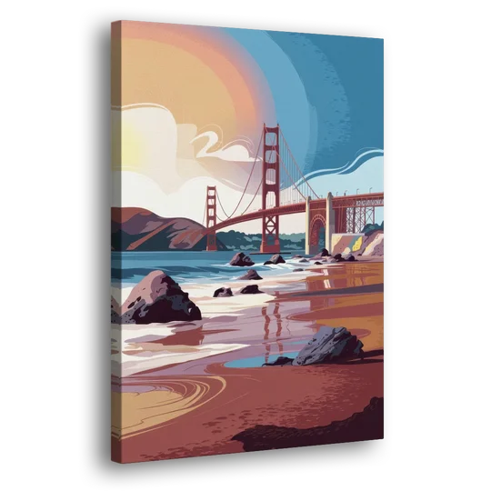 San Francisco Coastal Beauty - Canvas Wall Art - Side
