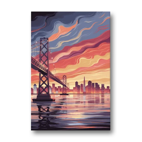 San Francisco Skyline at Sunset - Canvas Wall Art - Front