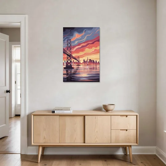 San Francisco Skyline at Sunset - Canvas Wall Art - Coffee Table - 24x36