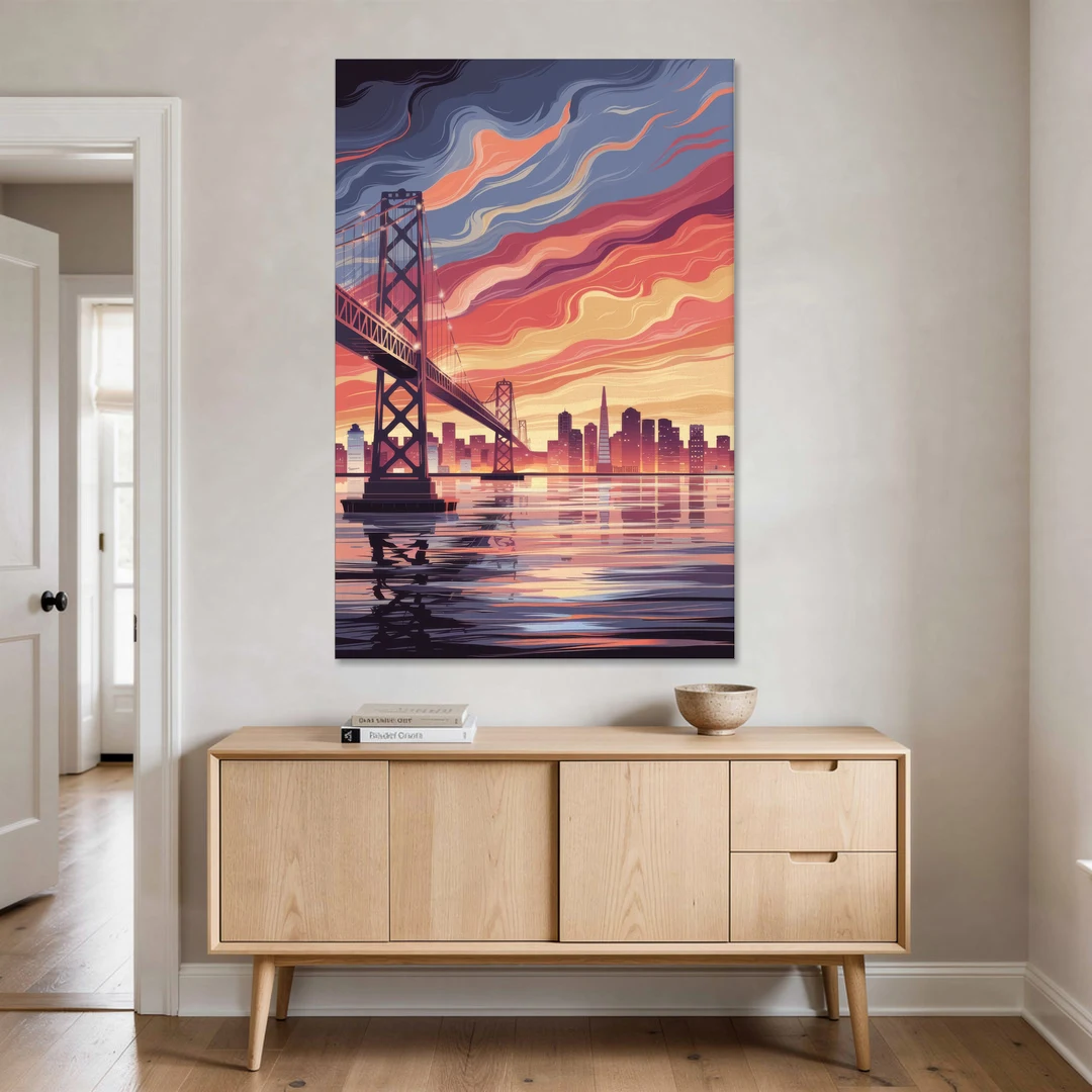 San Francisco Skyline at Sunset - Canvas Wall Art - Coffee Table - 40x60