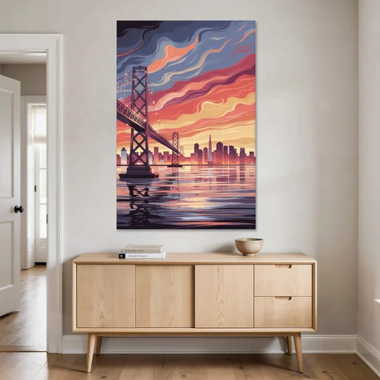 San Francisco Skyline at Sunset - Canvas Wall Art - Coffee Table - 40x60