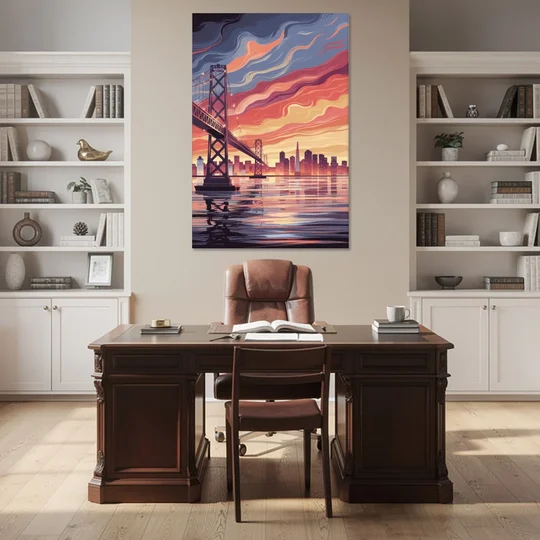 San Francisco Skyline at Sunset - Canvas Wall Art - Office - 40x60