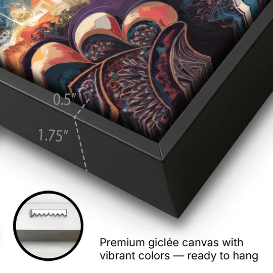 San Jose Cultural Heritage - Black Framed Canvas Wall Art - Gallery Wrap Corner