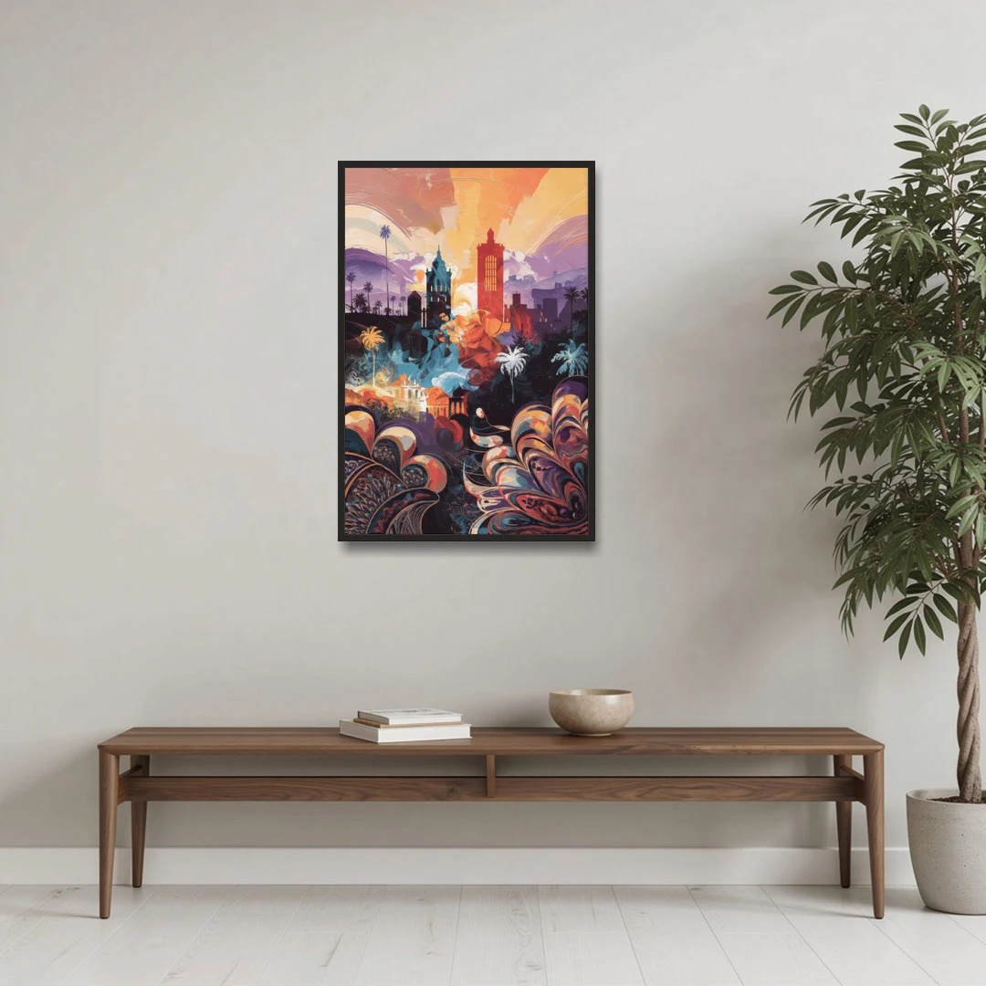 San Jose Cultural Heritage - Black Framed Canvas Wall Art - Coffee Table - 24x36