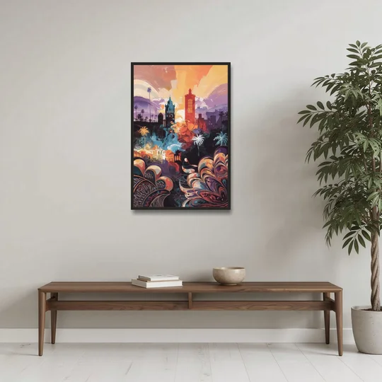 San Jose Cultural Heritage - Black Framed Canvas Wall Art - Coffee Table - 24x36