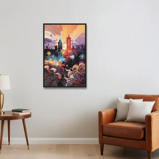 San Jose Cultural Heritage - Black Framed Canvas Wall Art - Sofa - 24x36