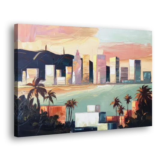 San Jose Downtown Skyline - Canvas Wall Art - Side