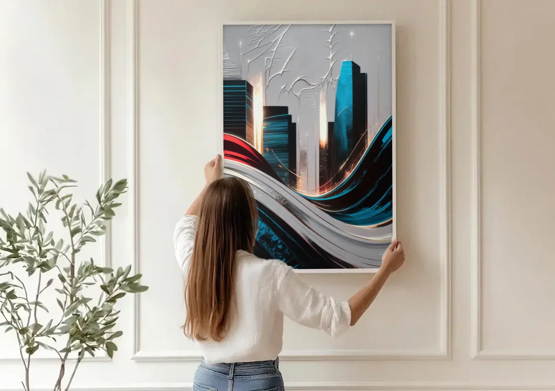 San Jose Earthquakes Spirit canvas wall art being hung on a paneled wall