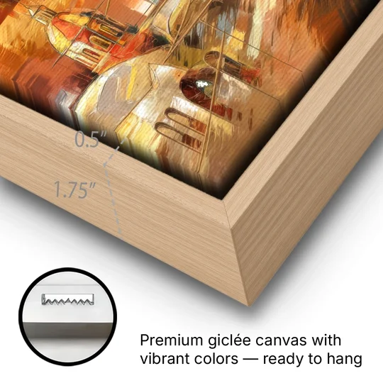 San Jose Historic Landmarks - Oak Framed Canvas Wall Art - Gallery Wrap Corner