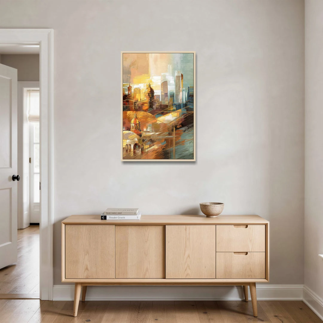 San Jose Historic Landmarks - Oak Framed Canvas Wall Art - Coffee Table - 24x36