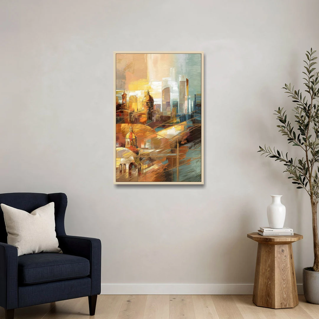 San Jose Historic Landmarks - Oak Framed Canvas Wall Art - Sofa - 24x36