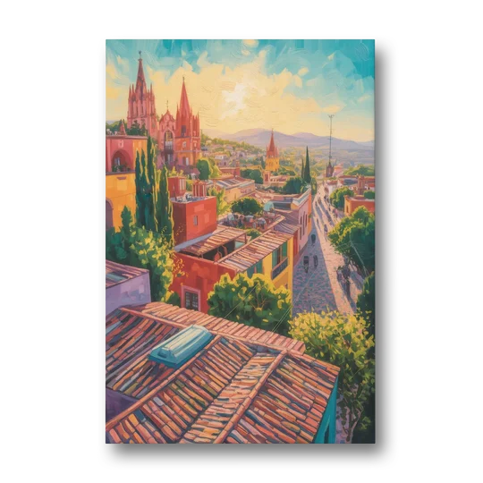 San Miguel Rooftops - Canvas Wall Art - Front