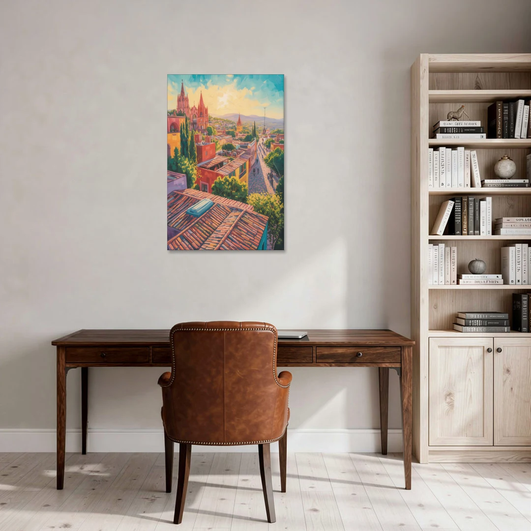 San Miguel Rooftops - Canvas Wall Art - Office - 24x36
