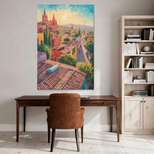 San Miguel Rooftops - Canvas Wall Art - Office - 40x60