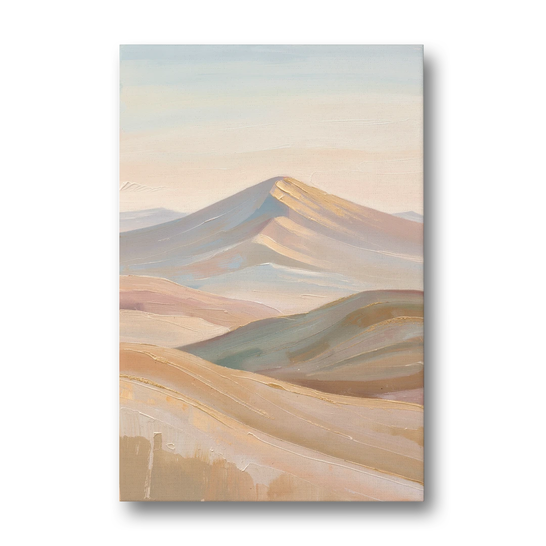 Neutral Sand and Sage Mountain Highlands - Canvas Wall Art - Front