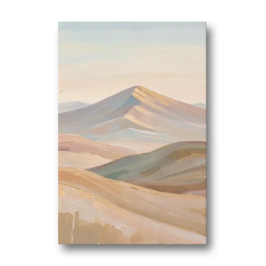 Neutral Sand and Sage Mountain Highlands - Canvas Wall Art - Front