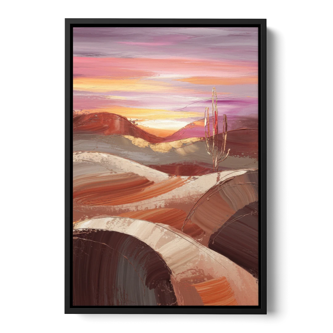 Santa Fe Desert Sunrise - Black Framed Canvas Wall Art - Front