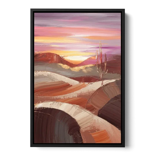 Santa Fe Desert Sunrise - Black Framed Canvas Wall Art - Front