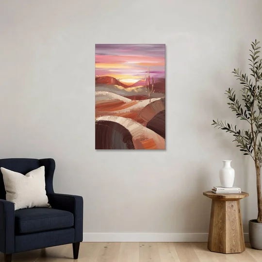 Santa Fe Desert Sunrise - Canvas Wall Art - Sofa - 24x36