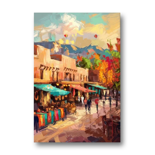 Santa Fe Historic Plaza - Canvas Wall Art - Front