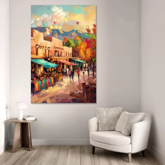 Santa Fe Historic Plaza - Canvas Wall Art - Sofa - 40x60