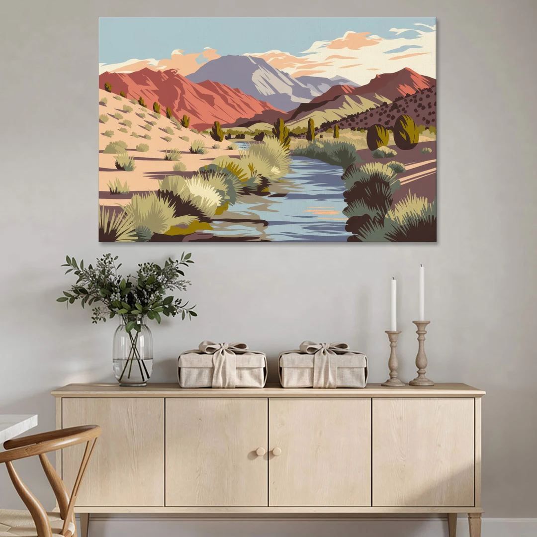 Santa Fe Mountain View - Canvas Wall Art - Coffee Table - 60x40