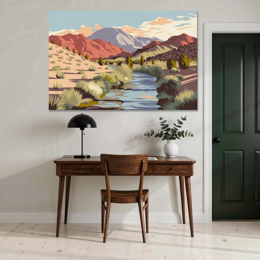Santa Fe Mountain View - Canvas Wall Art - Office - 60x40