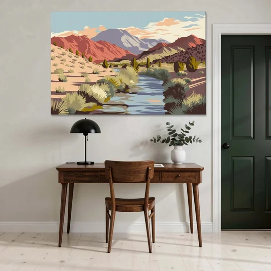 Santa Fe Mountain View - Canvas Wall Art - Office - 60x40