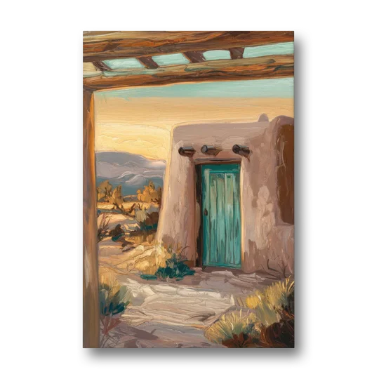 Santa Fe Pueblo Style - Canvas Wall Art - Front