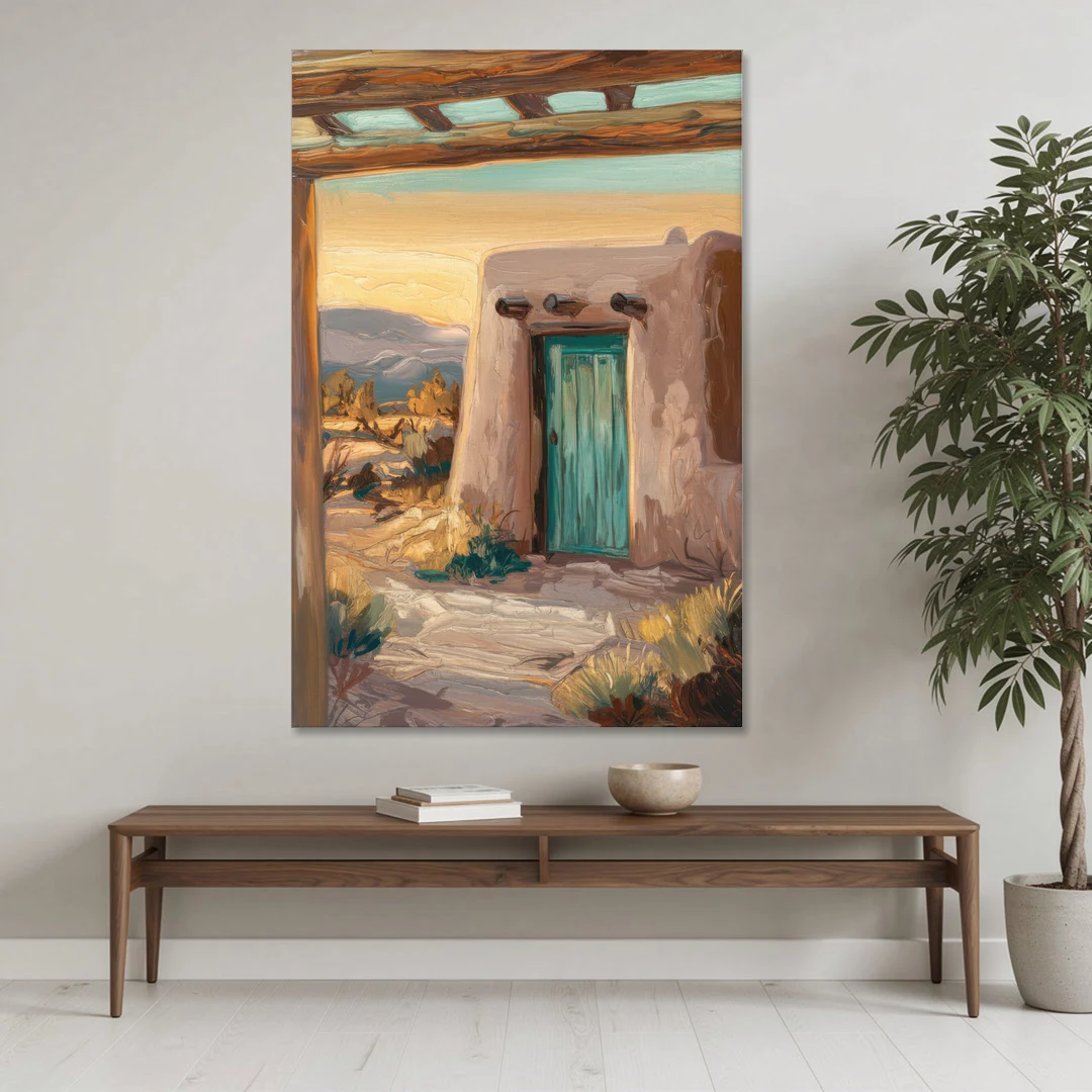 Santa Fe Pueblo Style - Canvas Wall Art - Coffee Table - 40x60