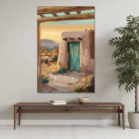 Santa Fe Pueblo Style - Canvas Wall Art - Coffee Table - 40x60