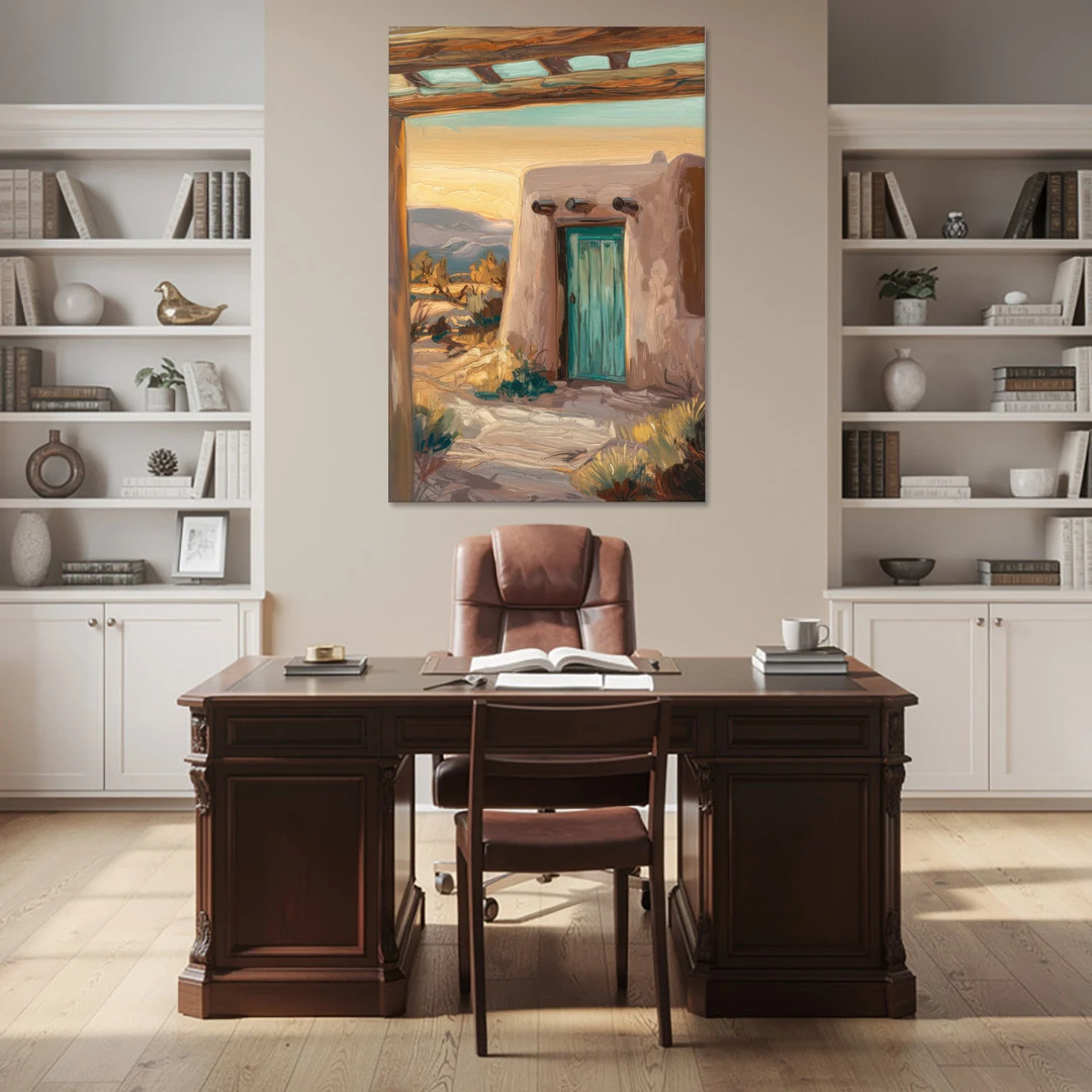 Santa Fe Pueblo Style - Canvas Wall Art - Office - 40x60