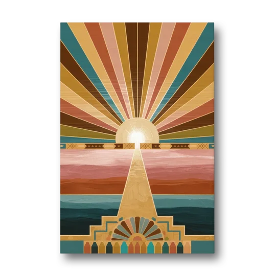 Santa Fe Sunburst Design - Canvas Wall Art - Front